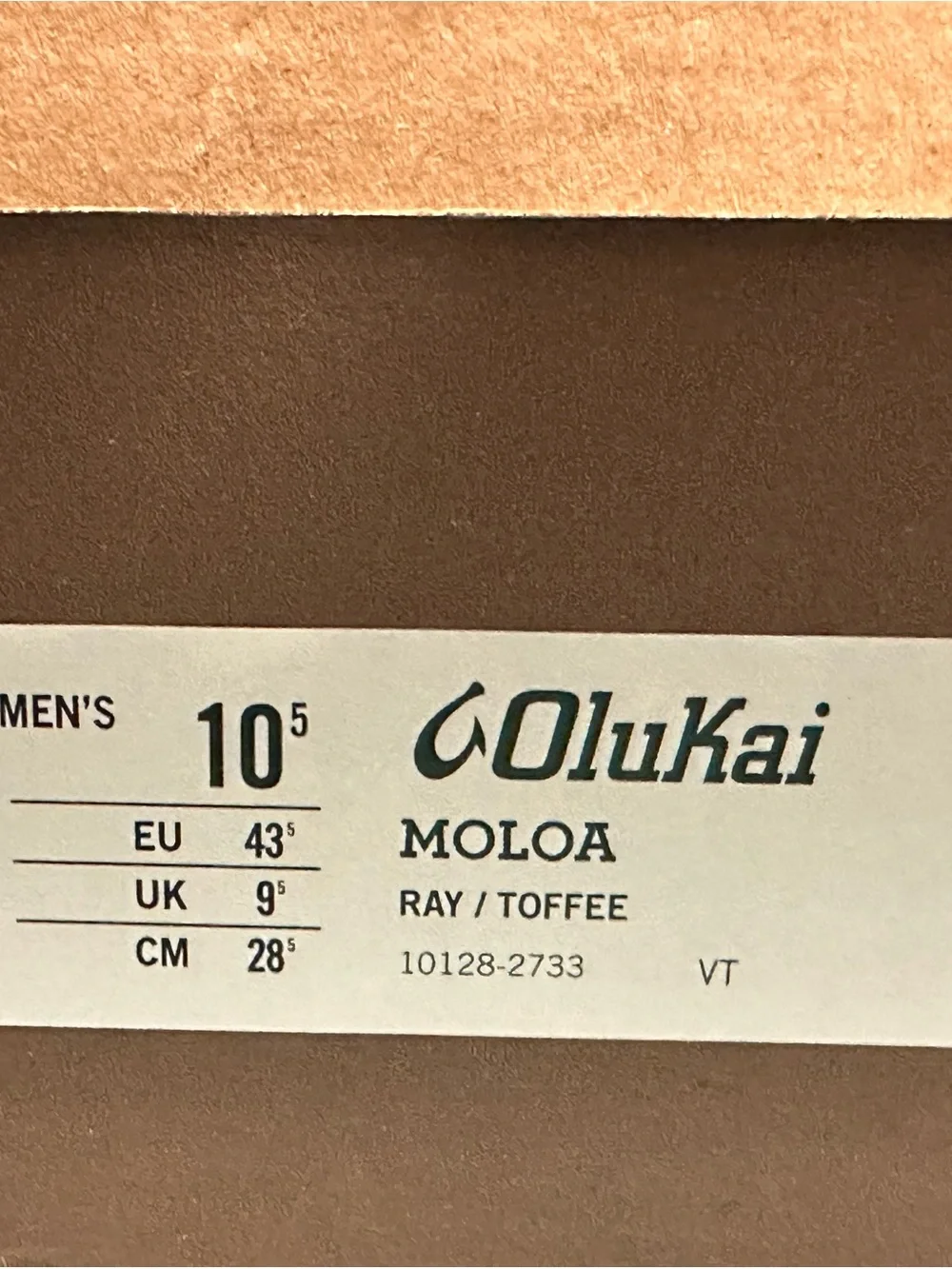 Olukai Men's Moloa Men’s Leather Slip On Shoes Ray / Toffee Size 10.5  NEW